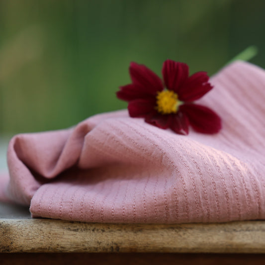 Coupon de coton surpiqué matelassé rose thé, 100 % coton