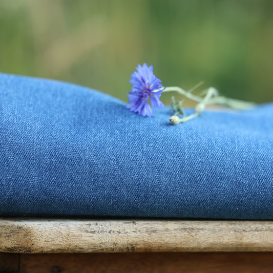 Coupon de denim de coton bleu stone, 100 % coton