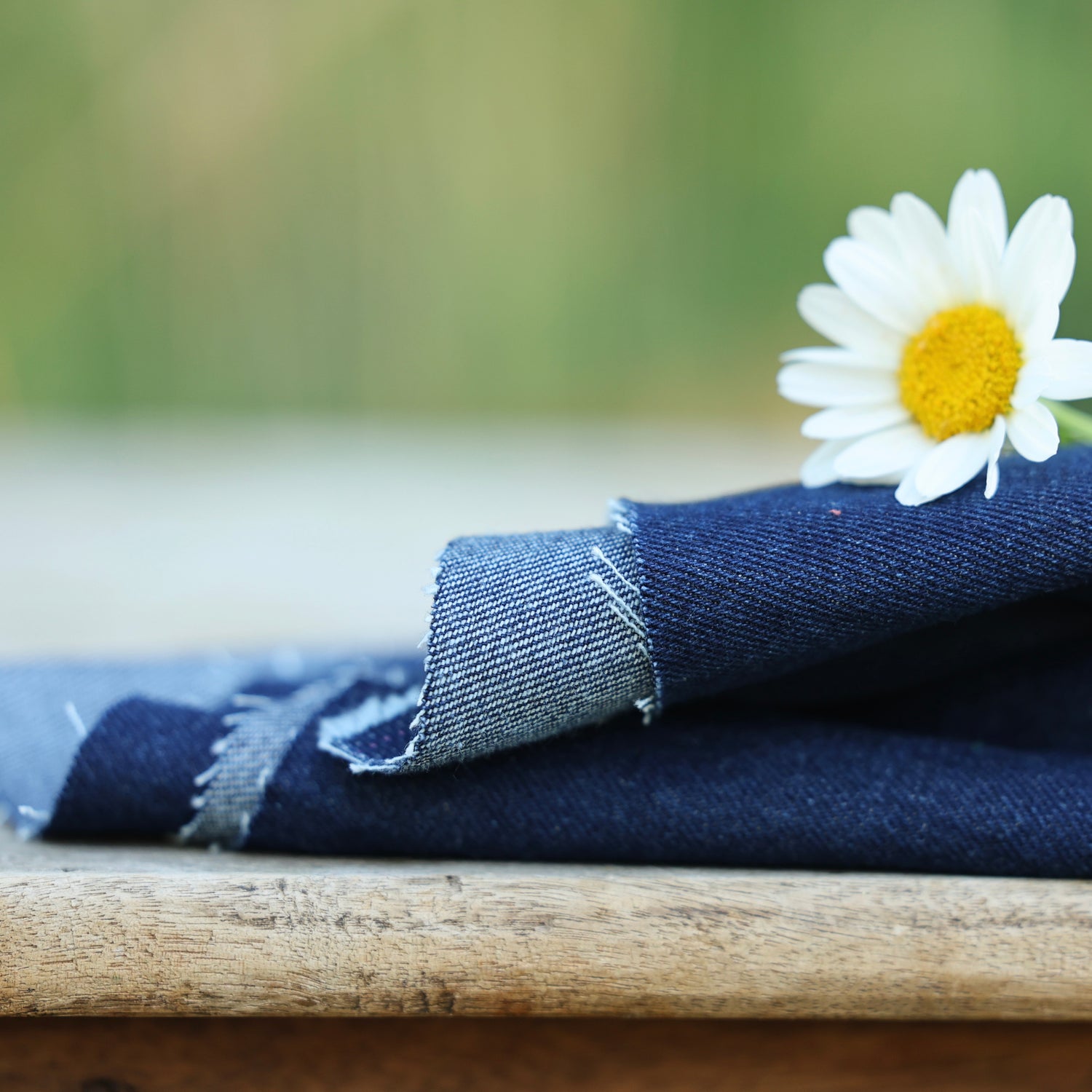 Coupon de denim de coton bleu brut, 100 % coton