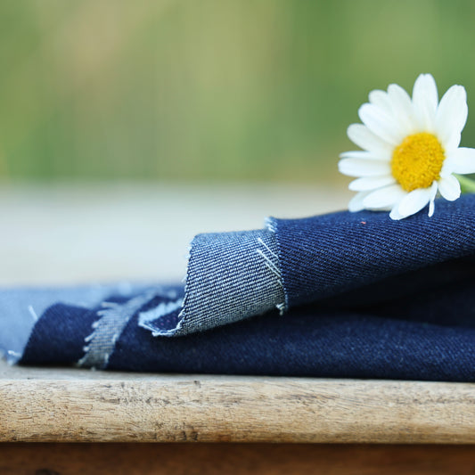 Coupon de denim de coton bleu brut, 100 % coton
