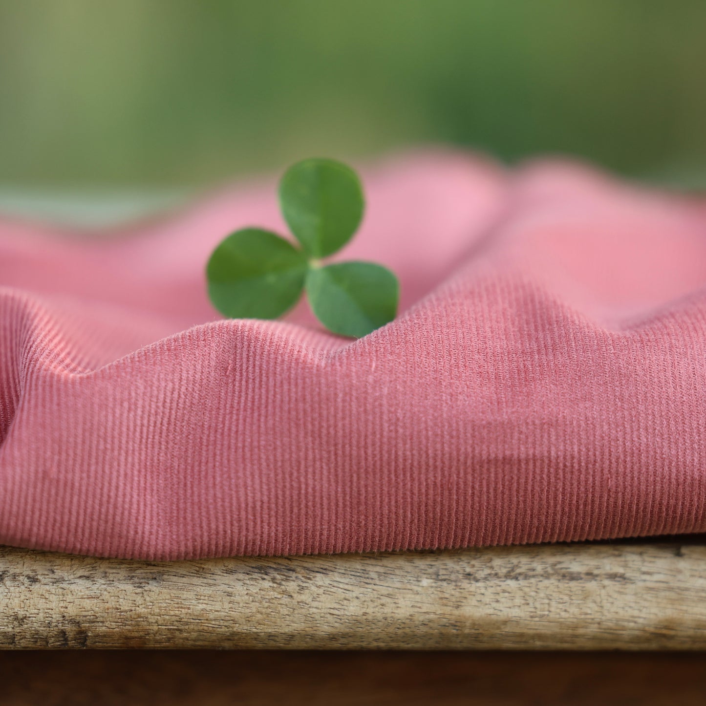 Coupon de velours milleraies terracotta rosé, 100 % coton